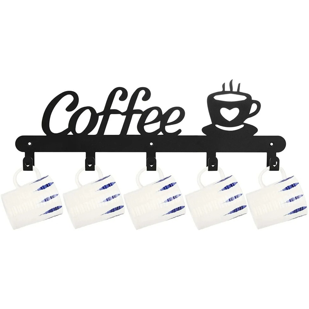 Kitchen Baking Gifts - ที่แขวนแก้วกาแฟติดผนังโลหะ, ที่แขวนเสื้อโค้ท หมวก กุญแจ, ที่เก็บของอเนกประสงค์ ประหยัดพื้นที่