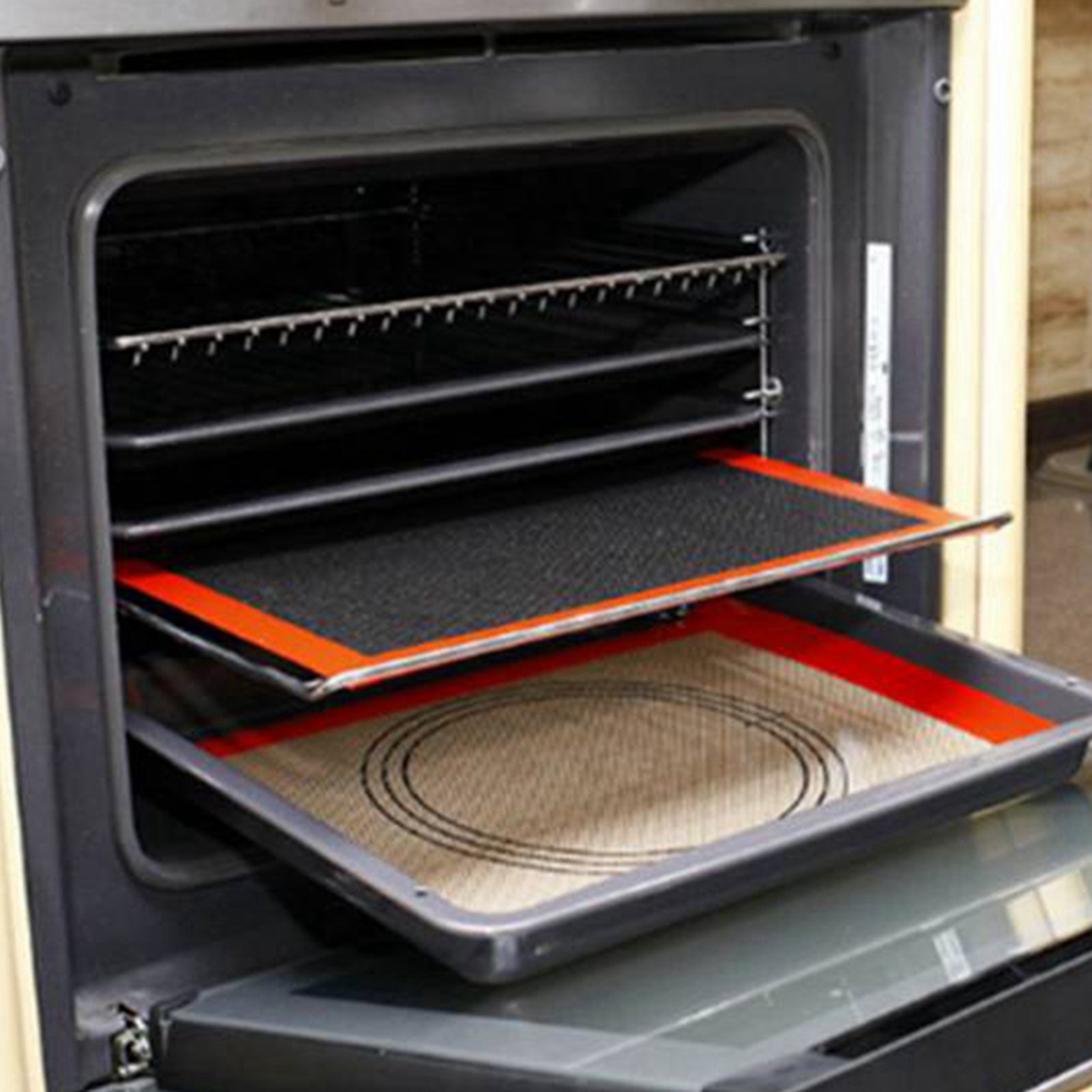 Kitchen Baking Oven - SYW-อุปกรณ์เสริมสำหรับการอบขนมปัง/บิสกิต/ในครัว แผ่นรองอบซิลิโคนแบบมีรู แผ่นรองอบกันติดสำหรับเตาอบ 6 ชิ้น