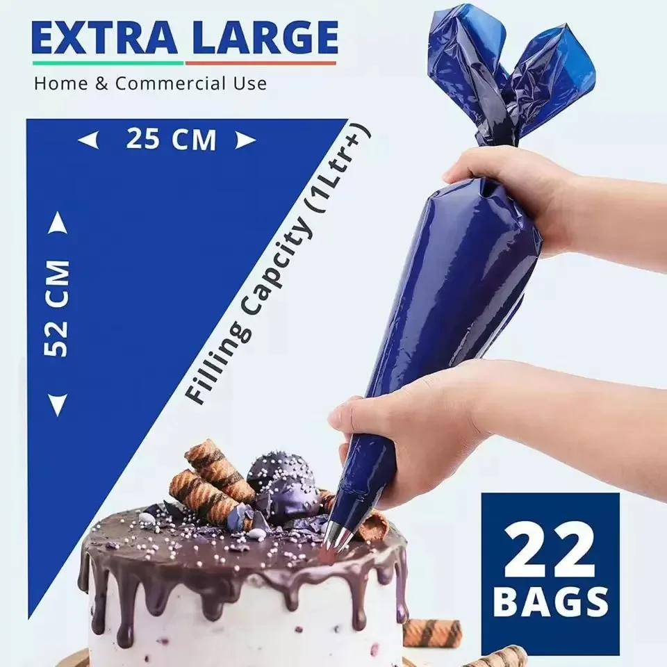 Piping Bag Disposable - 21 นิ้ว Piping Bag ทิ้งถุงไอซิ่งหนาอุปกรณ์เบเกอรี่และเครื่องมือเค้กเบเกอรี่เครื่องมือ Patisserie