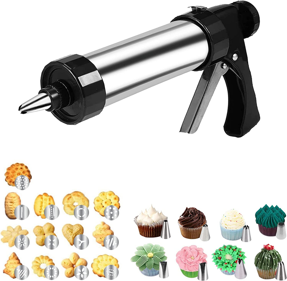 Piping Bag Disposable - LMETJMA ชุดกดคุกกี้บิสกิต Maker ปืนชุด 13 คุกกี้กดแม่พิมพ์และ