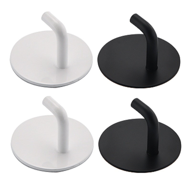 Kitchen Baking Gifts - 2 PC สีดํา/สีขาวสแตนเลสห้องน้ําห้องครัว Wall Hook Self