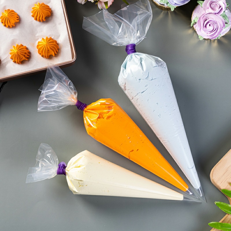 Piping Bag Disposable - ถุงบีบครีมแบบใช้แล้วทิ้ง 100 ชิ้น หนา ทนทาน และนำกลับมาใช้ใหม่ได้