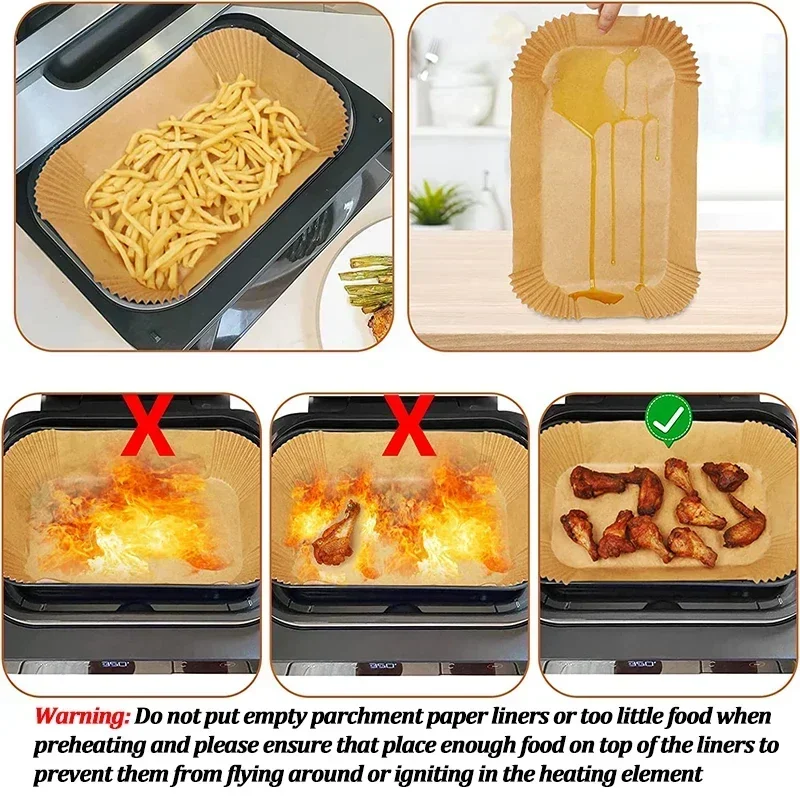 Disposable Air Fryer กระดาษ No - Kitchen Paper For Baking บทวิจารณ์และราคา