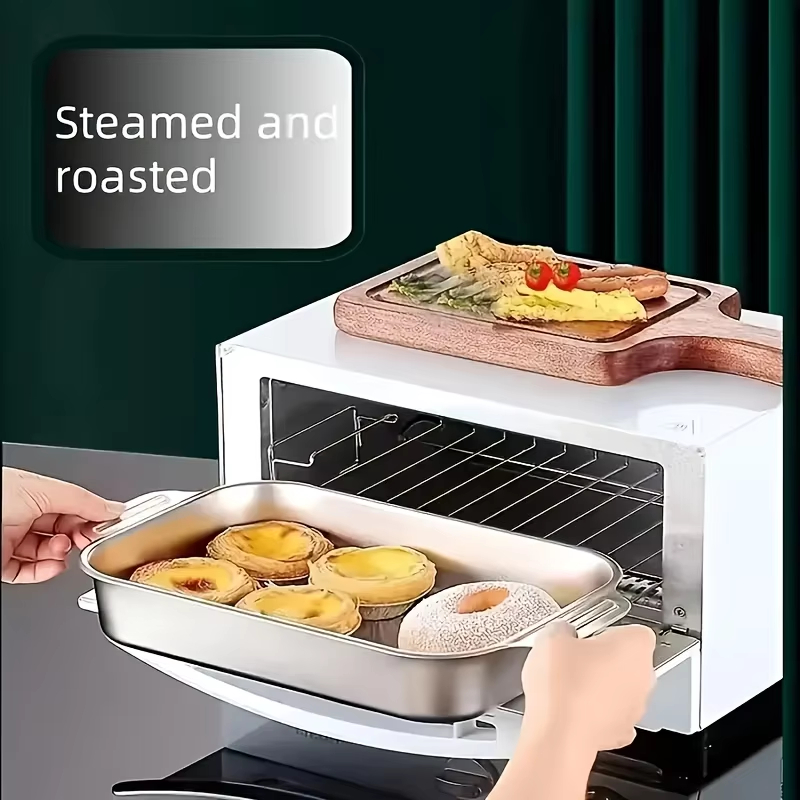 ถาดอบสแตนเลสทรงลึกพร้อมฝาปิด ถ - Kitchen Oven Baking Pans บทวิจารณ์และราคา