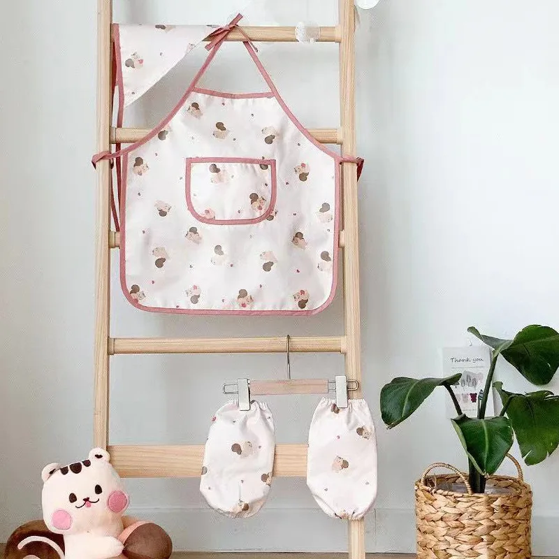 น่ารักการ์ตูนเด็กผ้ากันเปื้อนแ - Kitchen Kids Baking Set บทวิจารณ์และราคา