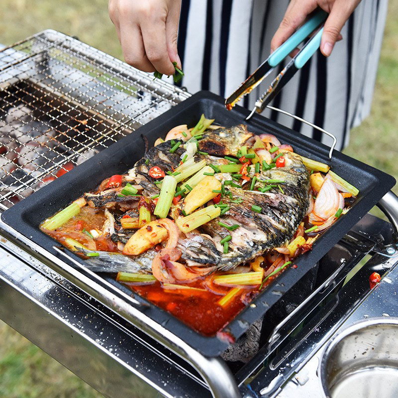 กระทะย่างทรงสี่เหลี่ยมหนาสำหรั - Kitchen Oven Baking Pans บทวิจารณ์และราคา