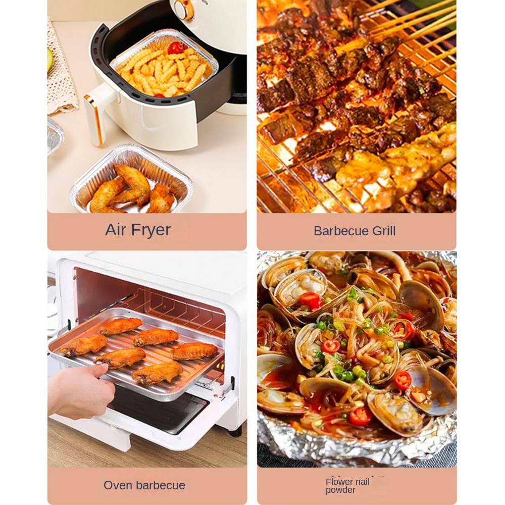 กระทะฟอยล์อลูมิเนียมหม้อทอด Ai - Kitchen Oven Baking Pans บทวิจารณ์และราคา