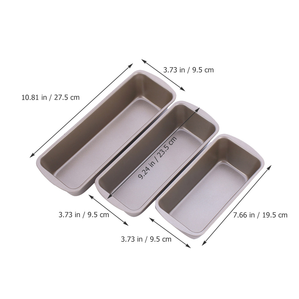 ถาดอบขนมปังทรงสี่เหลี่ยม 3 ชิ้ - Kitchen Baking Pan บทวิจารณ์และราคา